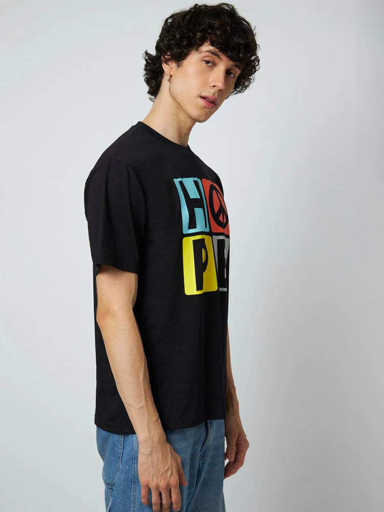 black t shirt round neck